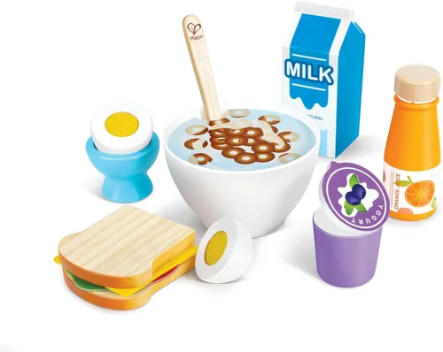 Miniatura 8 de Hape Juego de madera de pizza perfecto para cocina de niños, horno de pizza 2 en 1 y caja de entrega, 29 piezas de juego de simulación para niños