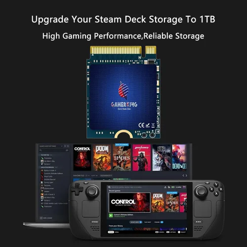 Miniatura 4 de GAMERKING Unidad interna de estado sólido M.2 2230 SSD NVMe PCIe 3.0 Gen 3X4 de 128 GB de alto rendimiento compatible con portátiles Steam Deck