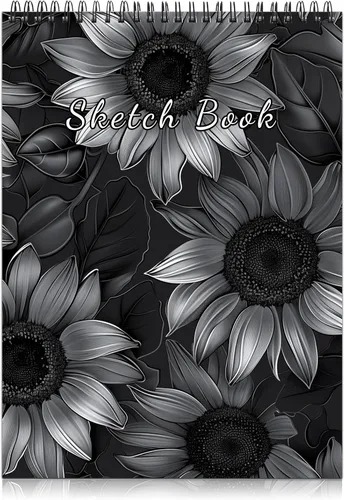 Miniatura 19 de Cabreche Lindo cuaderno de bocetos encuadernado en espiral, 9 x 12 pulgadas, papel grueso de 3.53 oz/m², 50 hojas de 100 páginas, libro de bocetos