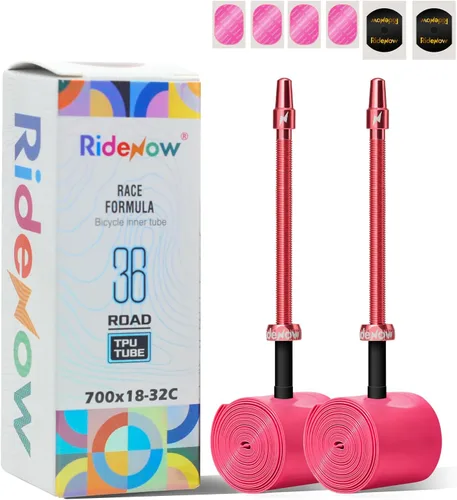 Miniatura 26 de Ridenow 2-Pack Bike Inner Tube for 700/18C-28C, 700/18C-32C,700/28C-38C with 45/65/85 mm Metal &TPU Presta Valves for Road Bikes, Super Light