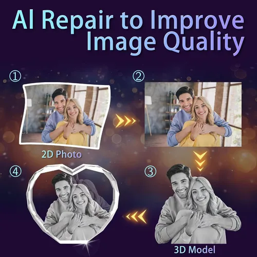 Miniatura 3 de Foto de cristal 3D, regalos personalizados de Navidad para mujeres, mamá, ella, esposa, pareja, novia, imagen personalizada grabada con láser