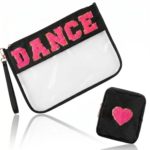 Miniatura 17 de Hillban Juego de 2 bolsas de bebé de chenilla, bolsas de letras de chenilla, bolsa de maquillaje, bolsa de viaje para bebé, impermeable, portátil