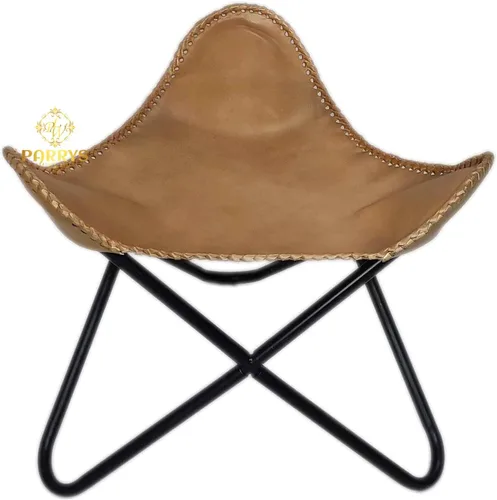 Miniatura 15 de Pie plegable de mariposa de cuero Acento de salón, camping, caminar, caza, senderismo, pesca, viajes (beige)