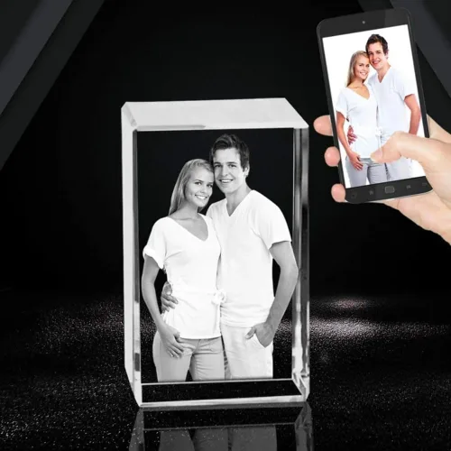 Miniatura 7 de jfs Marco de fotos de cristal grabado con láser 2D/3D personalizado para fotos, padre, mamá, novia, ella, él, novio, cumpleaños, aniversario