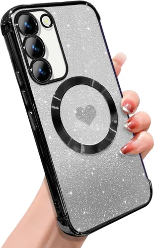 Miniatura 32 de ZONRW Funda magnética para Samsung Galaxy S22 Plus, para mujeres y niñas, chapado de lujo suave, con purpurina degradada, lindo corazón, compatible