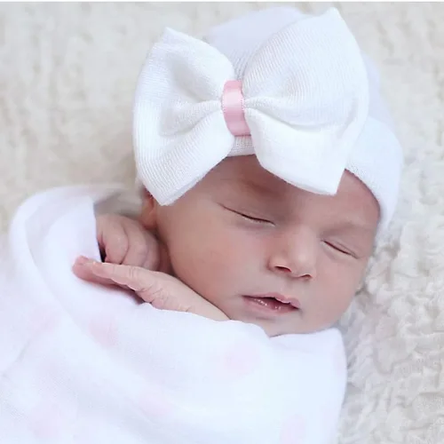 Miniatura 4 de Upsmile Baby Turban Hats Baby Girl Hat Newborn Turban Headwrap Infant Turban Nursery Beanie Hat