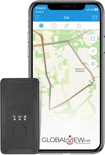 Global View - Mini rastreador magnético GPS para vehículos: se requiere suscripción, oculto, respaldo magnético, seguimiento GPS en tiempo real,