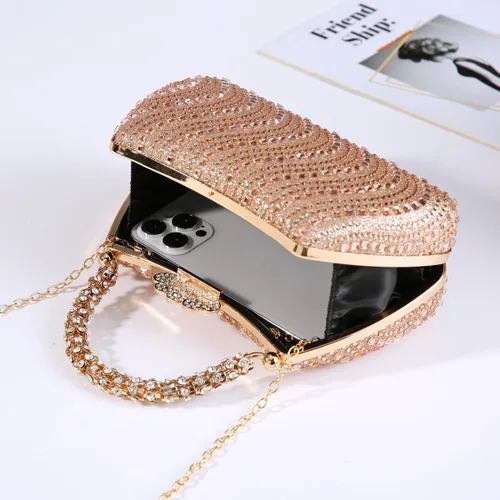 Miniatura 5 de Dreubea Bolso de noche brillante para mujer, bolso de noche con diamantes de imitación de moda