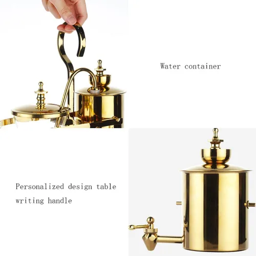 Miniatura 3 de ASSICON Cafetera de aluminio con sifón de equilibrio familiar de lujo, cafetera con sifón en frío, cafetera con diseño elegante estilo retro