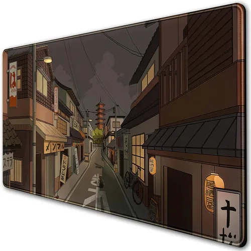 Miniatura 23 de Tapete de escritorio de bosque anime, lindo tapete de mouse verde, tapete de escritorio completo Kawaii estético XXL para juegos Mousemat XL