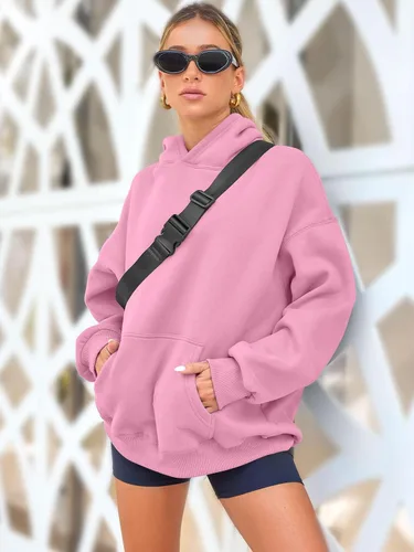 Miniatura 18 de AUTOMET Sudaderas de gran tamaño con capucha de forro polar para mujer, camisas de manga larga, sudaderas con bolsillo para otoño 2025