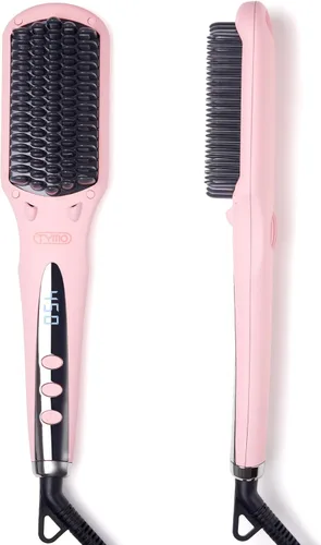 Miniatura 9 de TYMO Cepillo alisador de cabello iónico, alisador de cabello de un solo paso para mujeres, cepillo alisador con iones negativos, 16 ajustes