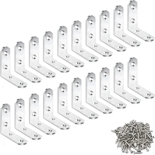 Miniatura 10 de 10 Abrazaderas de Esquina en L Negras de 4 Pulgadas de Acero Inoxidable Resistente, Soporte de Estante para Madera, Estantes, Soporte para Colgar