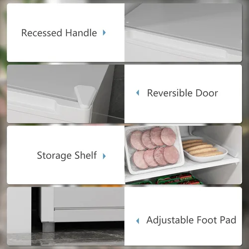 Miniatura 3 de HOMCOM - Congelador mini de mostrador de 3 pies cúbicos, congelador compacto vertical con estantes removibles, puerta reversible para el hogar