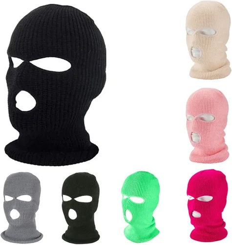Miniatura 3 de Mascarilla pasamontañas de 3 agujeros para clima frío, máscara térmica de esquí invernal y ciclismo MK3 para hombres y mujeres, talla única , V-999