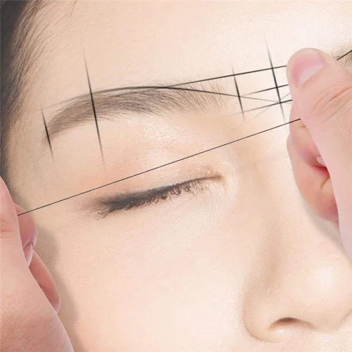 Miniatura 4 de CHUSE Cuerda de mapeo de cejas para microblading, preentintada, hilo fino de carbón de bambú de 66 pies (65.6 ft) - 0.039 in