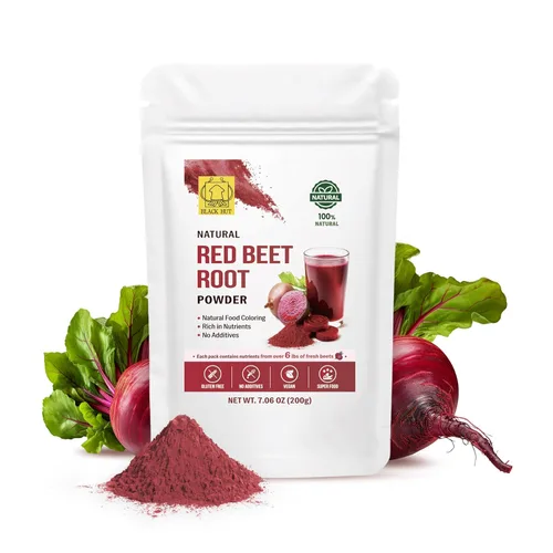 Black Hut Polvo orgánico de raíz de remolacha, energía natural para antes del entrenamiento para resistencia y vitalidad, superalimento puro de
