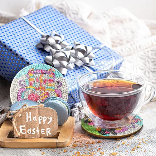 Miniatura 3 de XEFINAL 8 posavasos de diamante de Pascua con soporte, posavasos de gnomo, kits de pintura de arte de diamante para adultos principiantes Gnomo