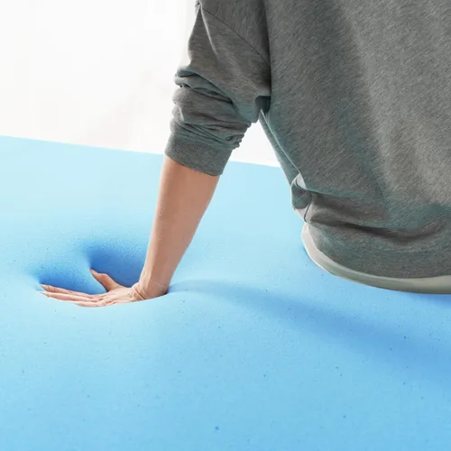 Miniatura 10 de Zinus - Cubrecolchón de espuma viscoelástica con gel de enfriamiento de té verde de 2 pulgadas, espuma de gel de enfriamiento, con certificado Azul