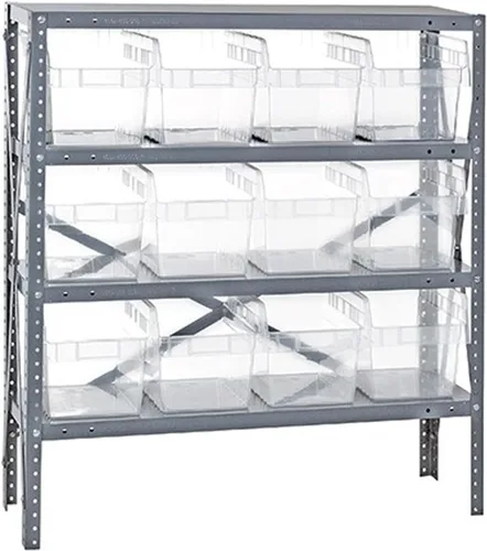 Miniatura 465 de Quantum QSBU-245BK Heavy Duty Shelving Unit with (7) Shelves and (24) QUS245 Black Bins for Garage Warehouse Storage Distribution 400 lb Load