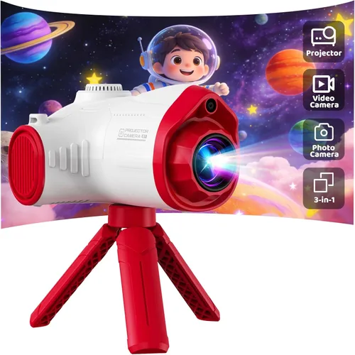 Miniatura 13 de Cámara para niños con proyector, videocámara de video digital 1080P, cámara fotográfica de 48 MP, cámara portátil para niños pequeños, regalo de Azul