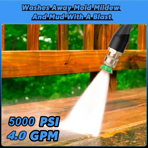 Miniatura 2 de Lavadora a presión eléctrica 5000 PSI 4.0GPM Lavadora eléctrica portátil con 4 boquillas de control de calidad, cañón de espuma de 16.9 fl oz