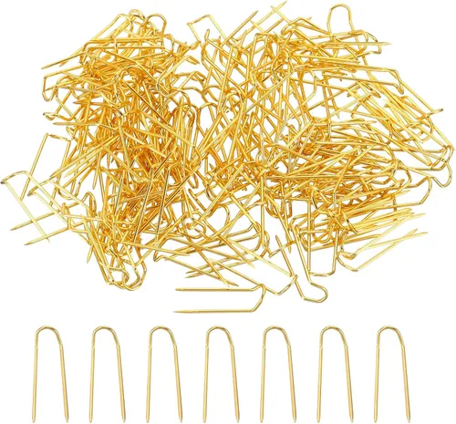 PATIKIL Pasadores de horquilla, 200 pines de acero inoxidable para coser en U de 0.7 pulgadas, pasadores de doble bloqueo para coser joyas, tela,
