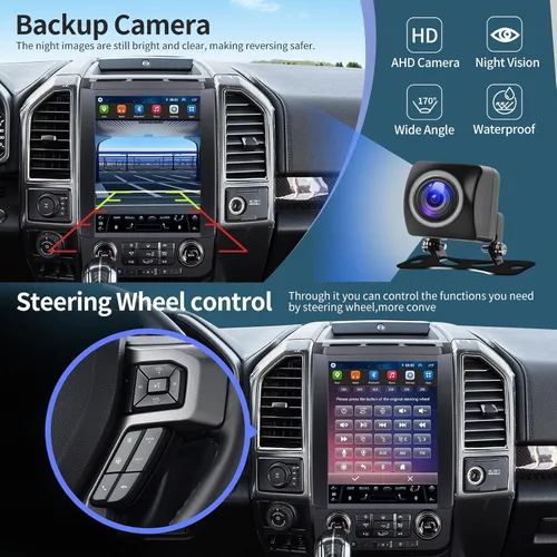 Miniatura 8 de Radio de coche para Ford F150 2015-2020 Actualización estéreo de 12.1 pulgadas Pantalla táctil 6+128GB Tesla Style Unidad Principal Reemplazo
