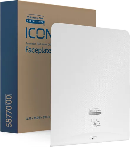 Kimberly-Clark Professional ICON - Placa frontal (58770), diseño de mosaico blanco, para dispensadores automáticos de toallas de rollo duro (1