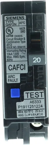 Miniatura 2 de Disyuntor de 20 Amperios, 1 Polo, Tipo Combinación AFCI, Para Enchufar, Neutro