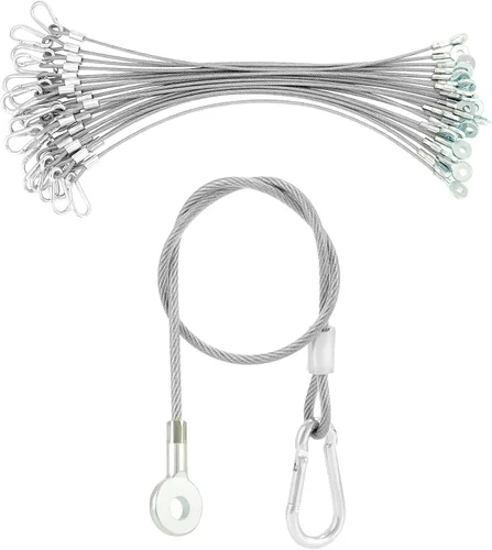 Miniatura 7 de QWORK Cables de seguridad para luces de escenario de 11.8 pulgadas, paquete de 20 cables de iluminación de DJ de acero inoxidable, cable