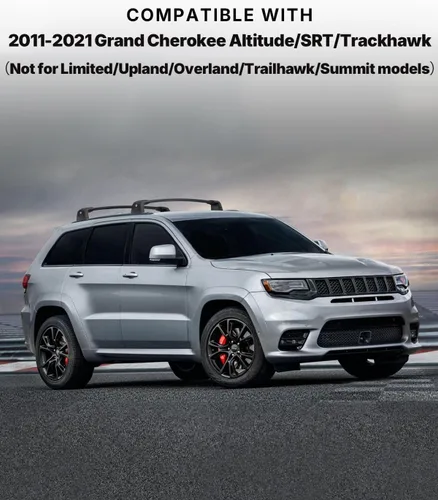Miniatura 9 de Richeer Barras transversales de techo con cerradura de 300 libras para Grand Cherokee Altitude/SRT/Trackhawk 2011-2022 con molduras negras de techo