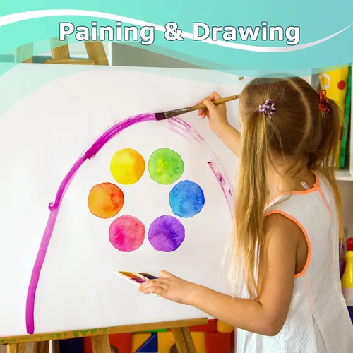 Miniatura 11 de Vanhench Papel de regalo negro de 36" x 1500" (125 pies), rollo de papel kraft de color sólido para tablón de anuncios, construcción de pósteres