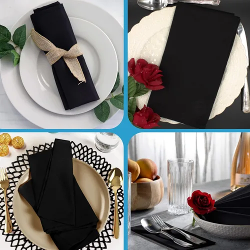Miniatura 4 de Perfectware - Servilletas de cena de 2 capas, color negro, paquete de 125