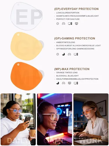 Miniatura 5 de ANYLUV Gafas de luz azul para mujeres y hombres, lentes de bloqueo de luz azul para mujer, anteojos de computadora antifatiga ocular Claro/rosa