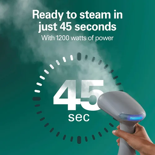 Miniatura 2 de Hamilton Beach Vaporizador de mano para ropa, tela y cortinas, 1200 vatios, tanque de agua de 13.5 fl oz, 20 minutos de vapor continuo, esenciales