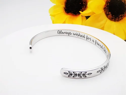 Miniatura 44 de Pulseras inspiradoras para mujer, joyería de acero inoxidable, con refranes, pulsera motivacional con mensaje oculto, pulseras grabadas para mejor