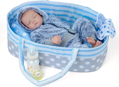Miniatura 2 de BABESIDE Muñecas de Bebé Reborn Realistas de Silicona de Cuerpo Completo para Niños Varones - 17 Pulgadas Sensación de Bebé Real Muñeca de Bebé Azul