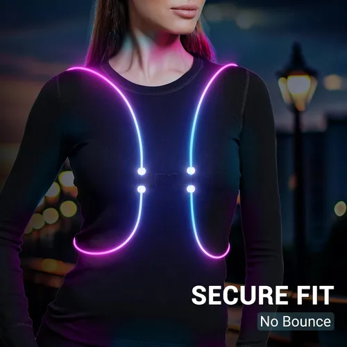 Miniatura 3 de Running Lights For Runners, Reflective Running Vest, Reflective Running Gear Walking Vest For Women, Night Running Gear, Light Up Running Vest