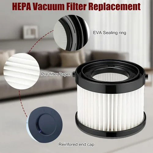 Miniatura 3 de Paquete de 4 filtros de vacío de repuesto 49-90-0160 compatibles con Milwaukee Compact Vacuum 0882-20 Compatible con parte #49-90-0160 Filtro