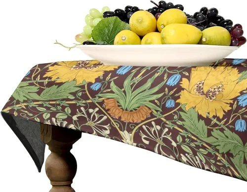 Miniatura 274 de Mantel Floral Retro de Pájaros, Diseño Original Bohemio William Morris Estampado Cubierta de Mesa para Hogar Picnic Fiesta Comedor Cocina William