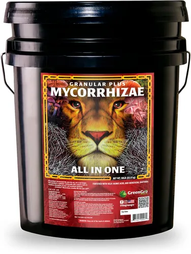 GreenGro Granular Plus Myco, fertilizante todo en uno con algas y ácido húmico para plantas, estimulador orgánico de raíces para plantas con