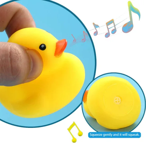 Miniatura 4 de 50 juguetes de pato de goma súper pequeños para el baño de niños y niñas, patos de goma chirriantes y flotadores a granel, decoraciones de pato
