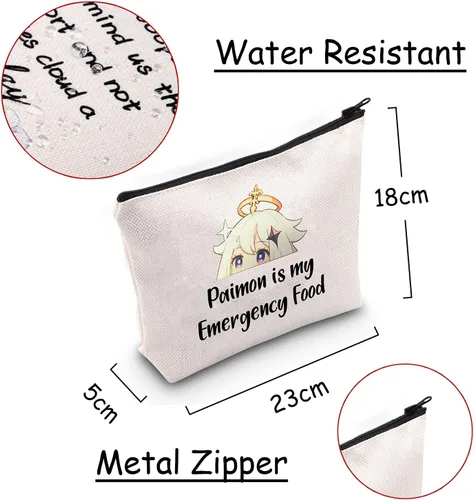 Miniatura 2 de JXGZSO Bolsa de cosméticos inspirada en el anime Paimon is my Emergency Food Traveller Gift Anime Lover Gift, Paimon, Novedad, Diversión, Inspirado