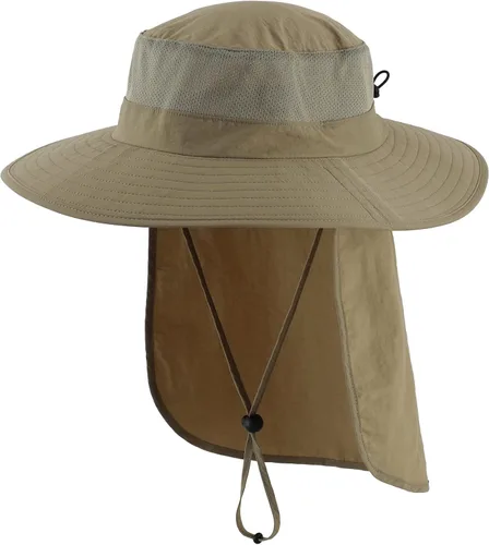 Miniatura 12 de Home Prefer Sombrero de sol UPF50+ de malla para exteriores, de ala ancha, con solapa para el cuello, sombrero de pesca para hombres y mujeres Verde