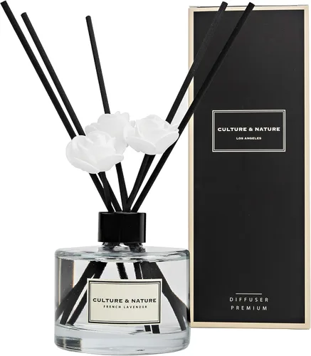 Miniatura 38 de CULTURE & NATURE - Set de difusor de varillas de 6.7 onzas líquidas (200ml) - Difusor con varillas perfumado a vainilla - Fragancia para el hogar