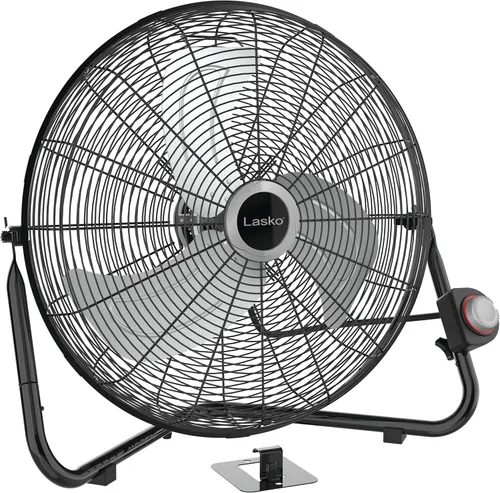 Lasko Ventilador de pared negro de alta velocidad de 20 pulgadas con cabezal pivotante, 3 velocidades, ventilador de montaje en pared ideal o Negro