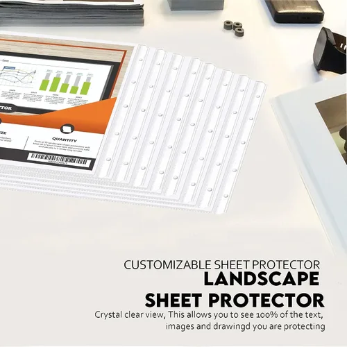 Miniatura 3 de PERFORMORE Paquete de 10 protectores pesados de hojas de paisaje de 8.5 x 14 pulgadas, fundas de papel legal, calidad de archivo transparente