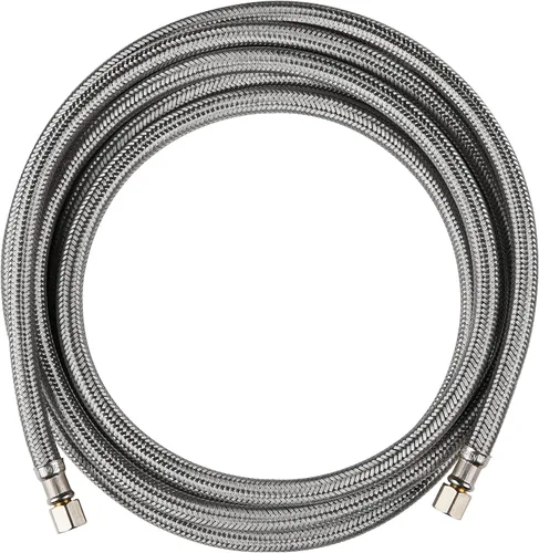 Miniatura 3 de EFIELD Manguera trenzada de acero inoxidable de 5 pies para fabricar hielo con conexión de compresión de 1/4 pulgadas por 1/4 pulgadas