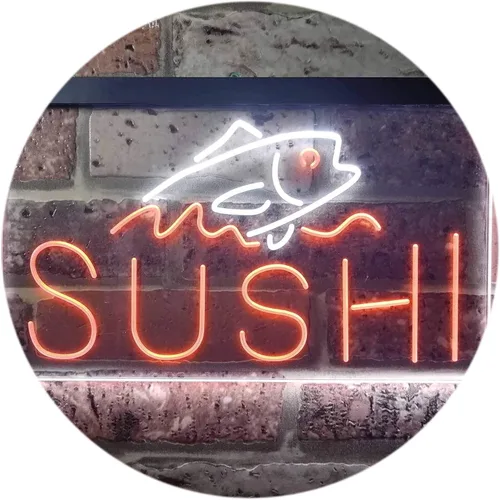 Miniatura 14 de ADVPRO Sushi Fish Sashimi Restaurant - Letrero de neón LED de doble color, azul y rojo, 12 x 8.5 pulgadas, st6s32-i3334-br